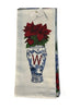 Hand Towels - Poinsettia Chinoiserie Vase - Initial