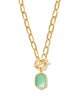 Kendra Scott- Daphne Convertible Gold Link Necklace in Light Green Mother-of-Pearl