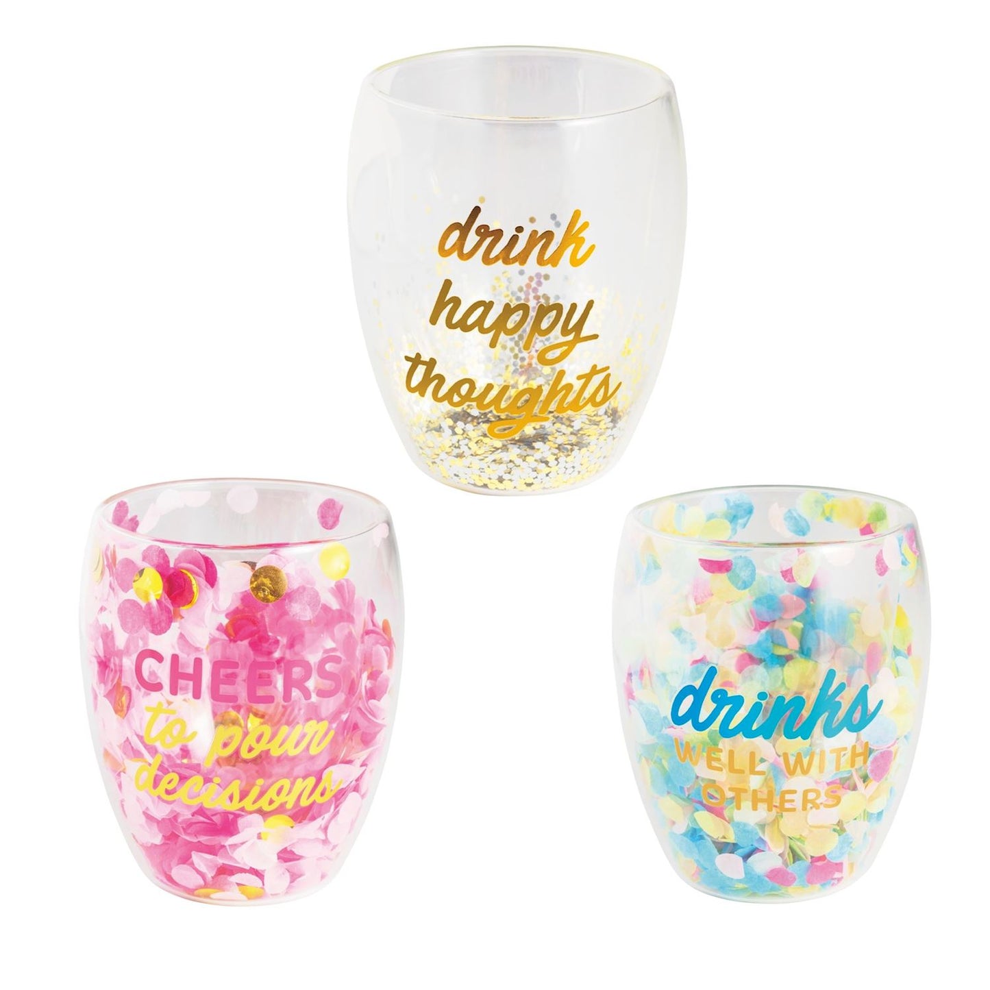 Mud Pie - Stemless Wine - Confetti - Findlay Rowe Designs