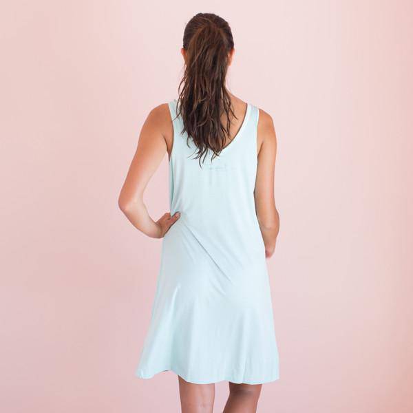 Faceplant Bamboo® V-Neck Nightgown - Aqua Mist (Large) - Findlay Rowe Designs