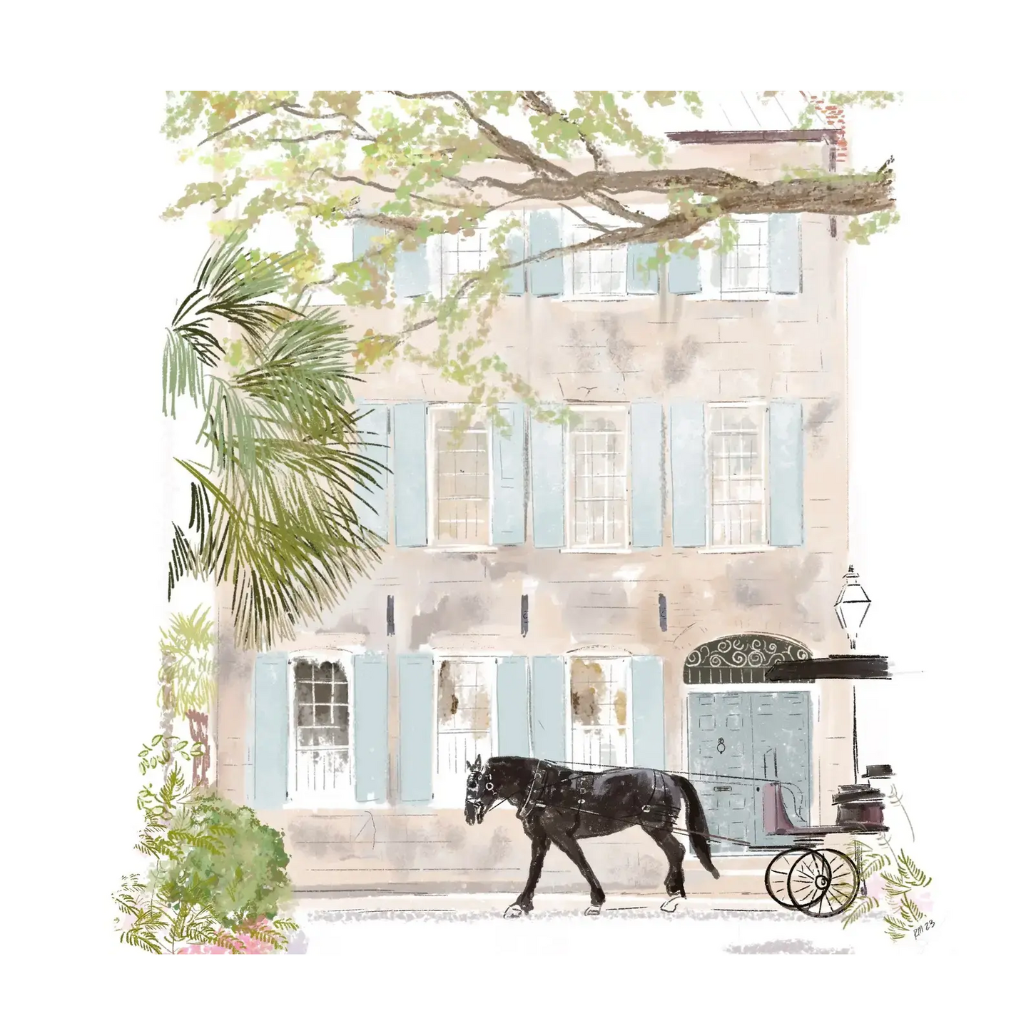 Rebecca Illustrated - Art Print - Black Horse - 8x10
