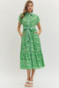 Entro - Dress - Midi Button Front - Green - Findlay Rowe Designs