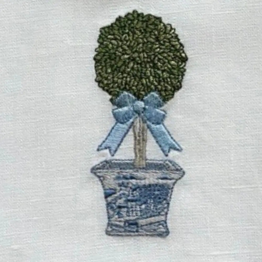 Arte Italica - Towel - Linen - Chinoiserie Boxwood Topiary