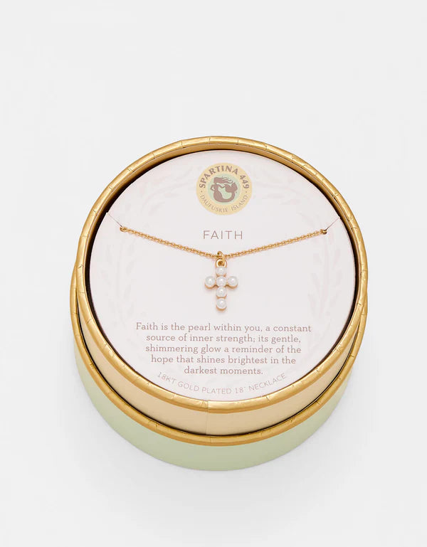 Spartina - Necklace - Sea La Vie Faith-Pearl Cross - Gold - Findlay Rowe Designs