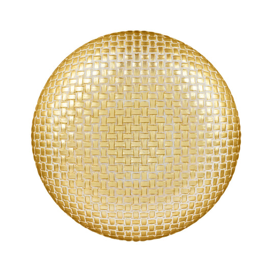Vietri - Rufolo - Glass Gold Basketweave Large Shallow Bowl - Findlay Rowe Designs