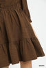 Umgee - Dress - Ruffle Trim Textured Babydoll - Brown - Findlay Rowe Designs