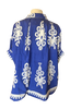 Top - Oversized Abstract Print Button Down - Cobalt - Findlay Rowe Designs