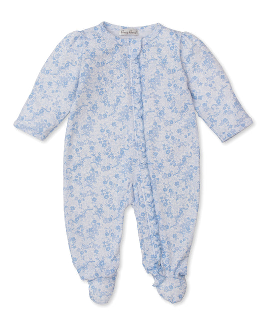 Kissy Kissy - Zip Footie - Old English Roses - Blue
