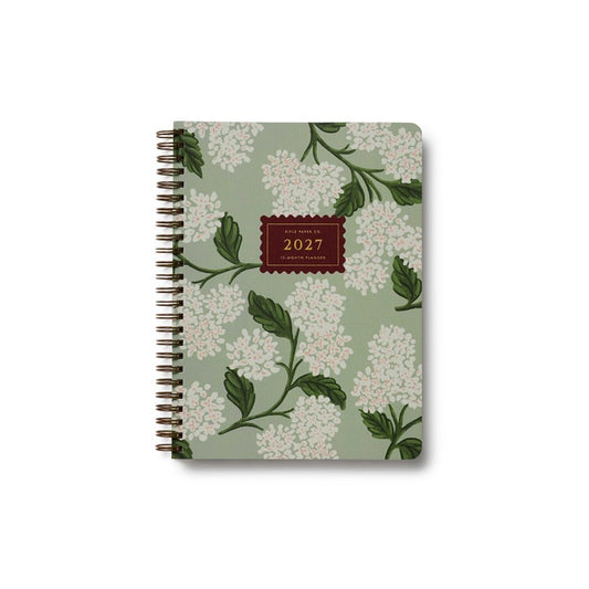 Rifle Paper Co - 2027 Sage Hydrangea 12-Month Softcover Spiral Planner - Findlay Rowe Designs