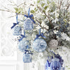 Ornament -  Flat Glass Blue White Cardinal