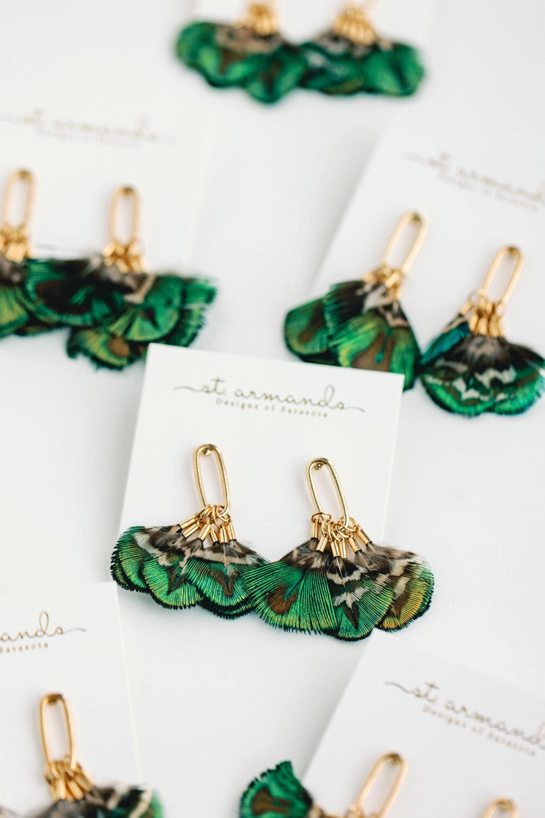 St Armands - Earrings - Mallard Feather