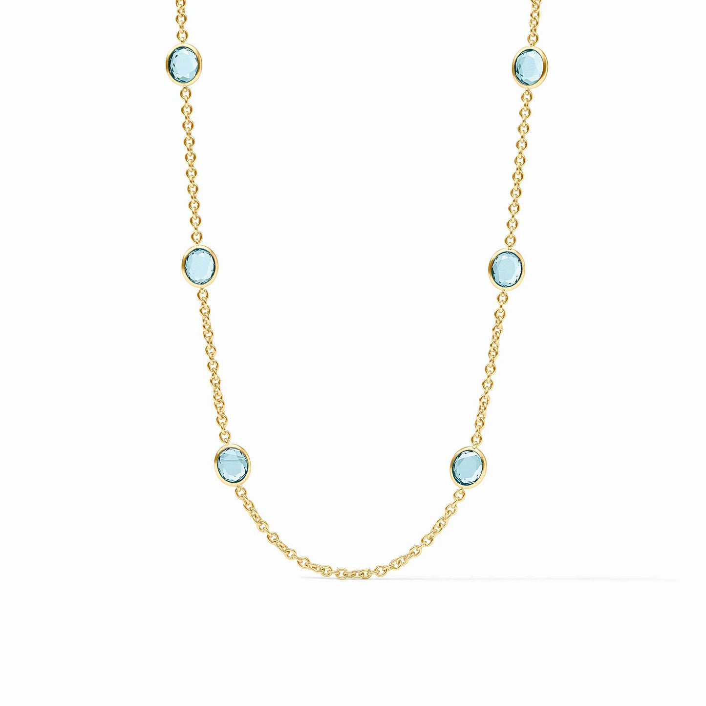 Julie Vos - Necklace - Laguna Stone Station - Aquamarine Blue - Findlay Rowe Designs