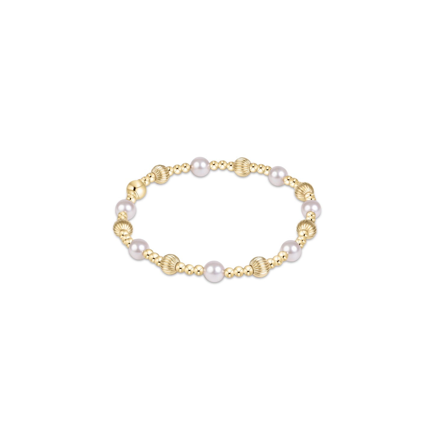 Enewton - Dignity Sincerity Gold 5mm Bracelet - Pearl - Findlay Rowe Designs