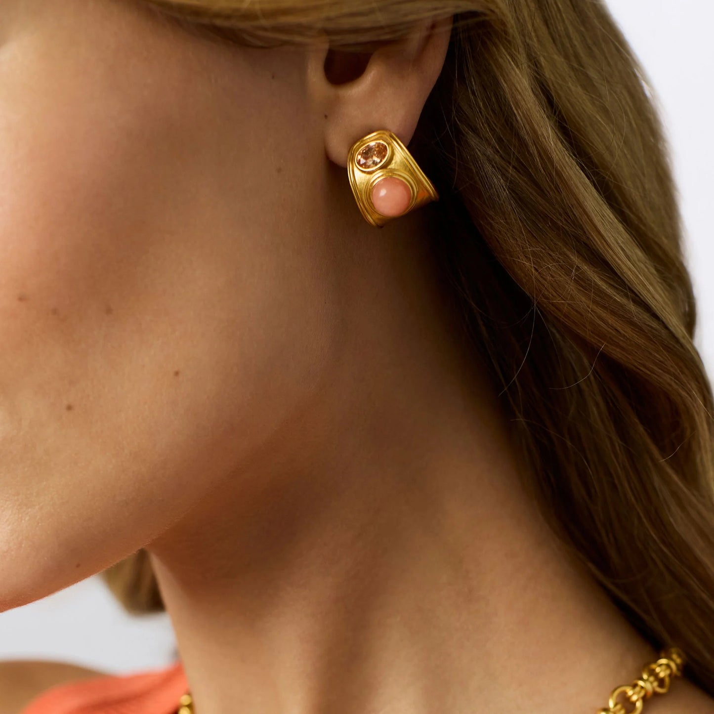 Jade Findlay Julie Vos - Earring - Portofino Stone Hoop Aqua Jade – Findlay Rowe Designs