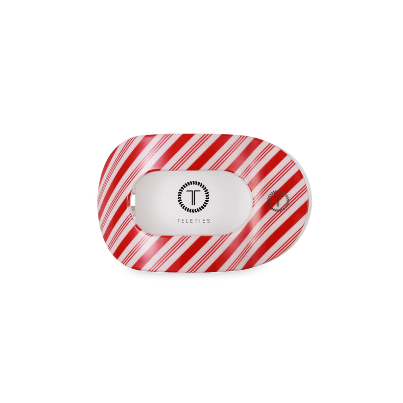 Teleties - Candy Cane Crush Small Flat Round Hair Clip