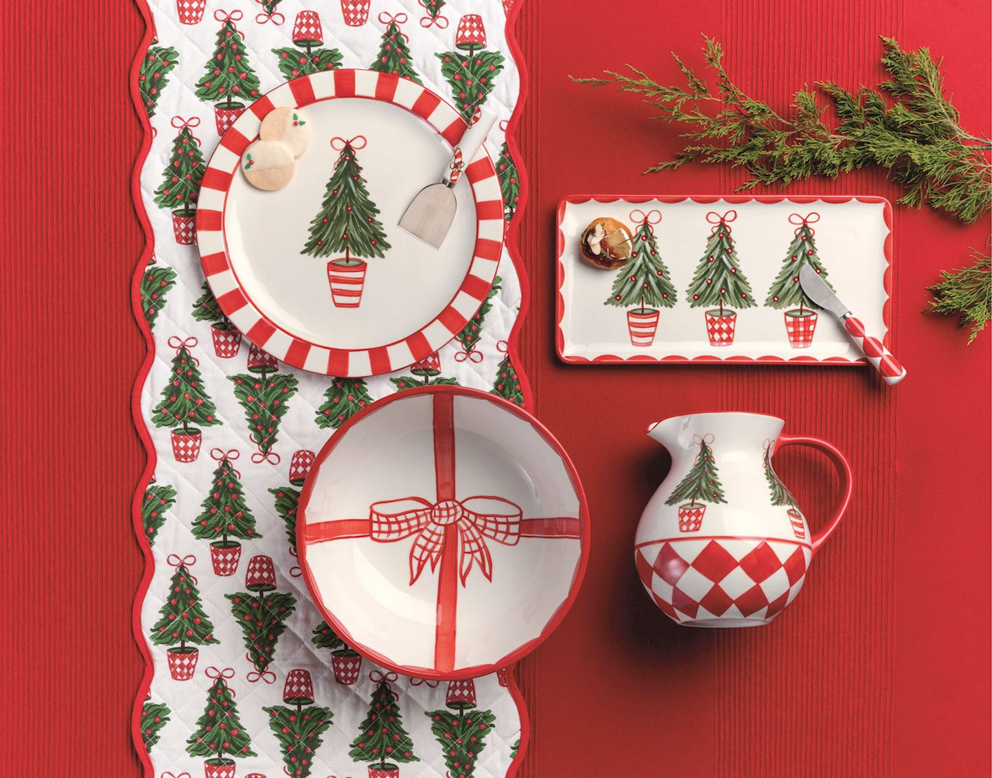 Mud Pie - Cloth Table Runner - Quilted Tree - Findlay Rowe Designs