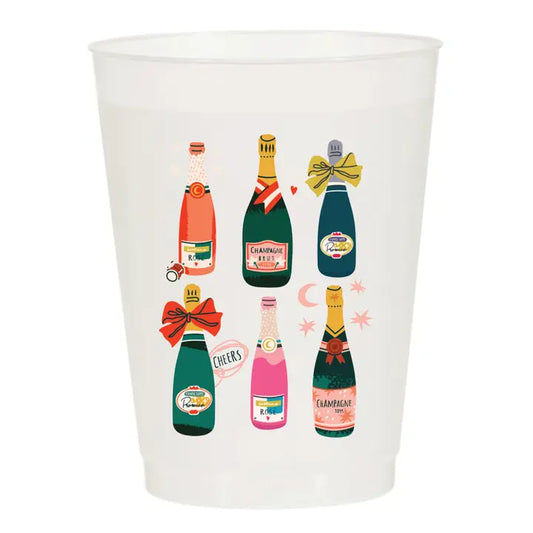 Party Cups - Frosted - Champagne Bottles Girls - Set 10 - Findlay Rowe Designs