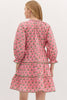 Dress - Pink Tiered Print - Scallop Trim Inset - Findlay Rowe Designs