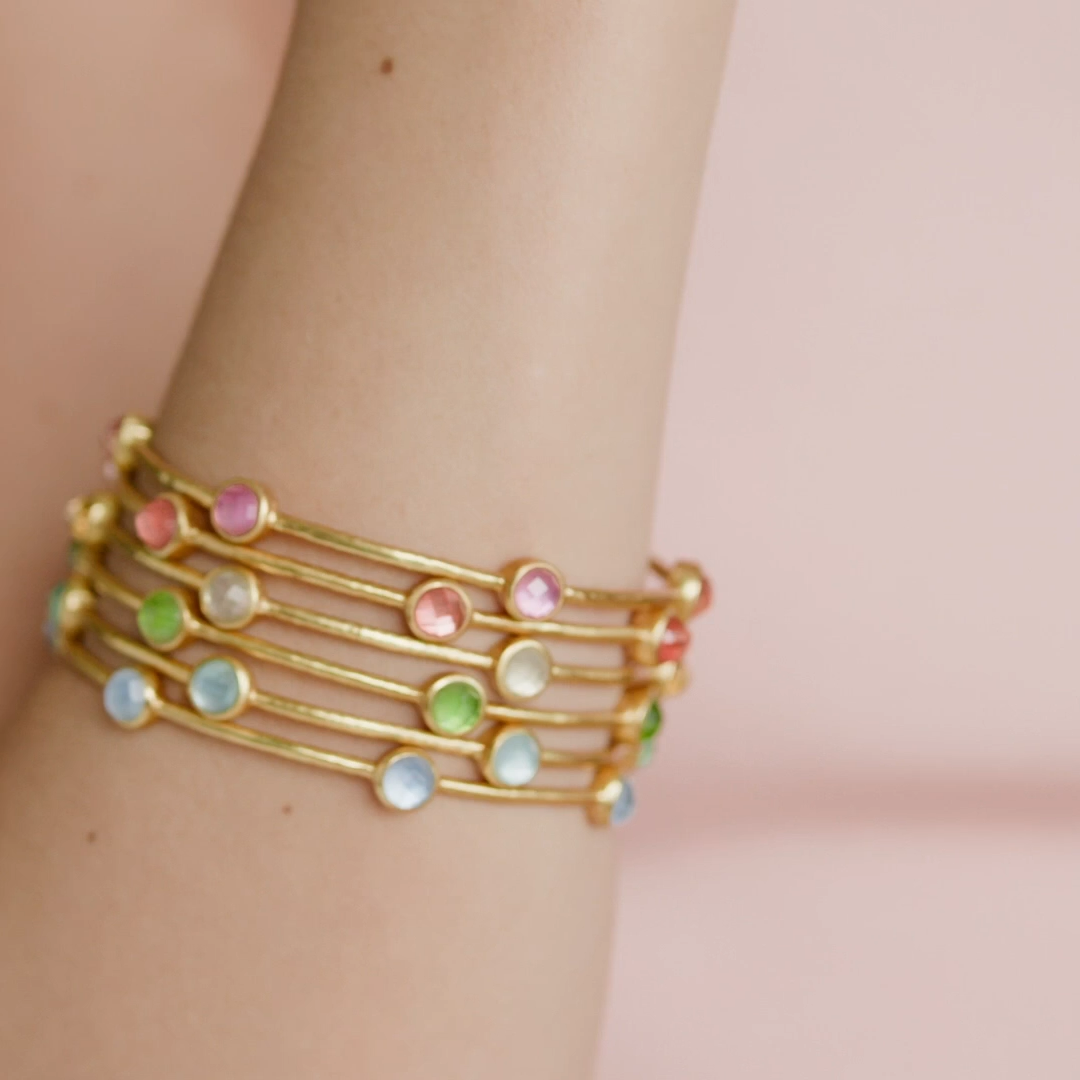 Julie Vos - Bracelet - Milano Luxe Bangle - Medium -  Iridescent Tourmaline Pink - Findlay Rowe Designs