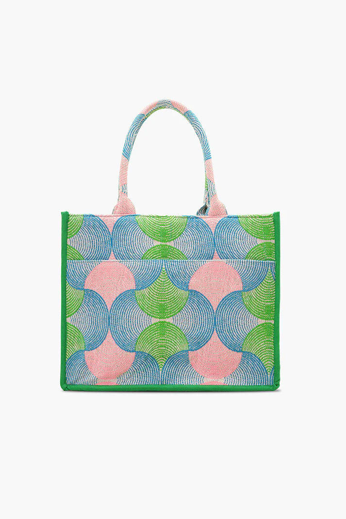 America and Beyond - Beaded Large Book Tote - Mahjong Muse