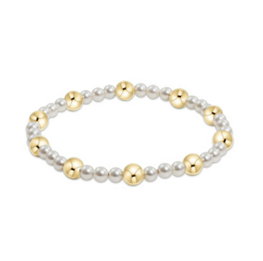 Enewton - Sincerity Pattern 4mm Pearl Bead Bracelet - 6mm Gold - Findlay Rowe Designs