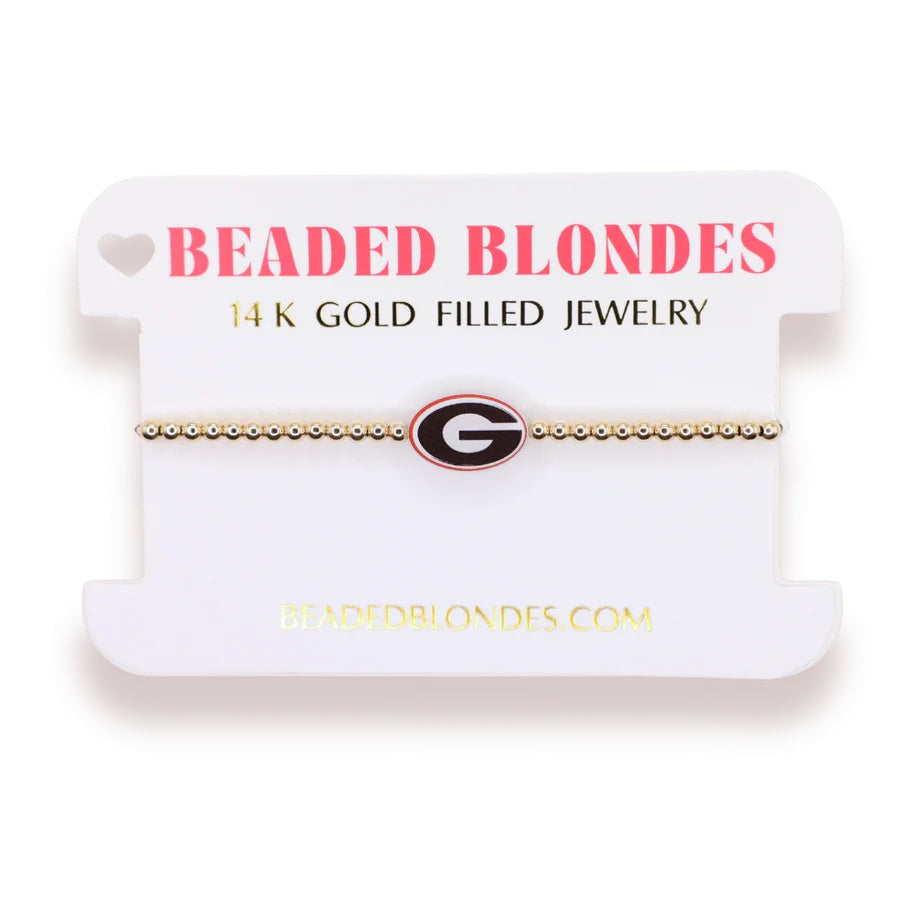 Beaded Blondes - Bracelet - Collegiate Charm - On Gold