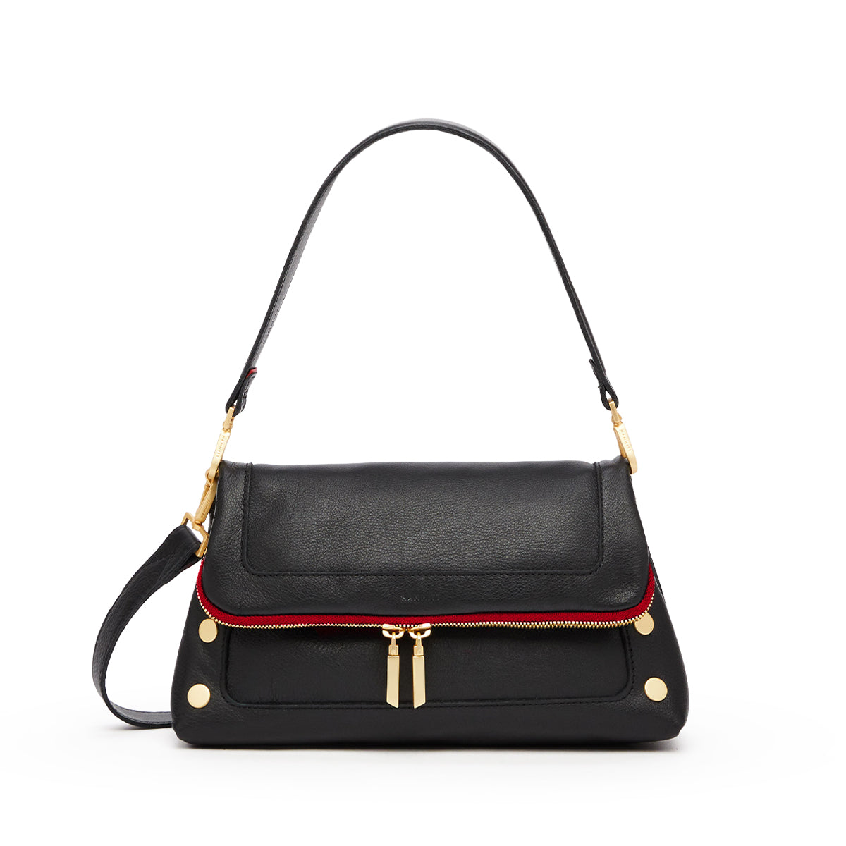 Hammitt - Beverly  Crossbody - Brushed Gold Red Zip - Medium - Black - Findlay Rowe Designs
