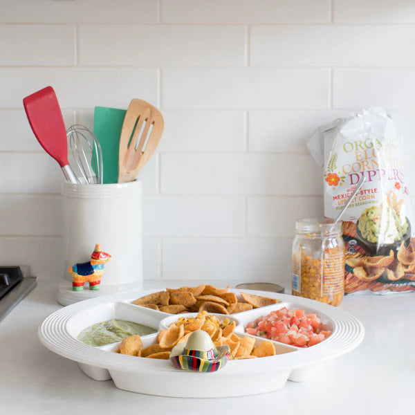 Nora Fleming - Base - Pinstripes Melamine Divided Dish - MEL16B - Findlay Rowe Designs