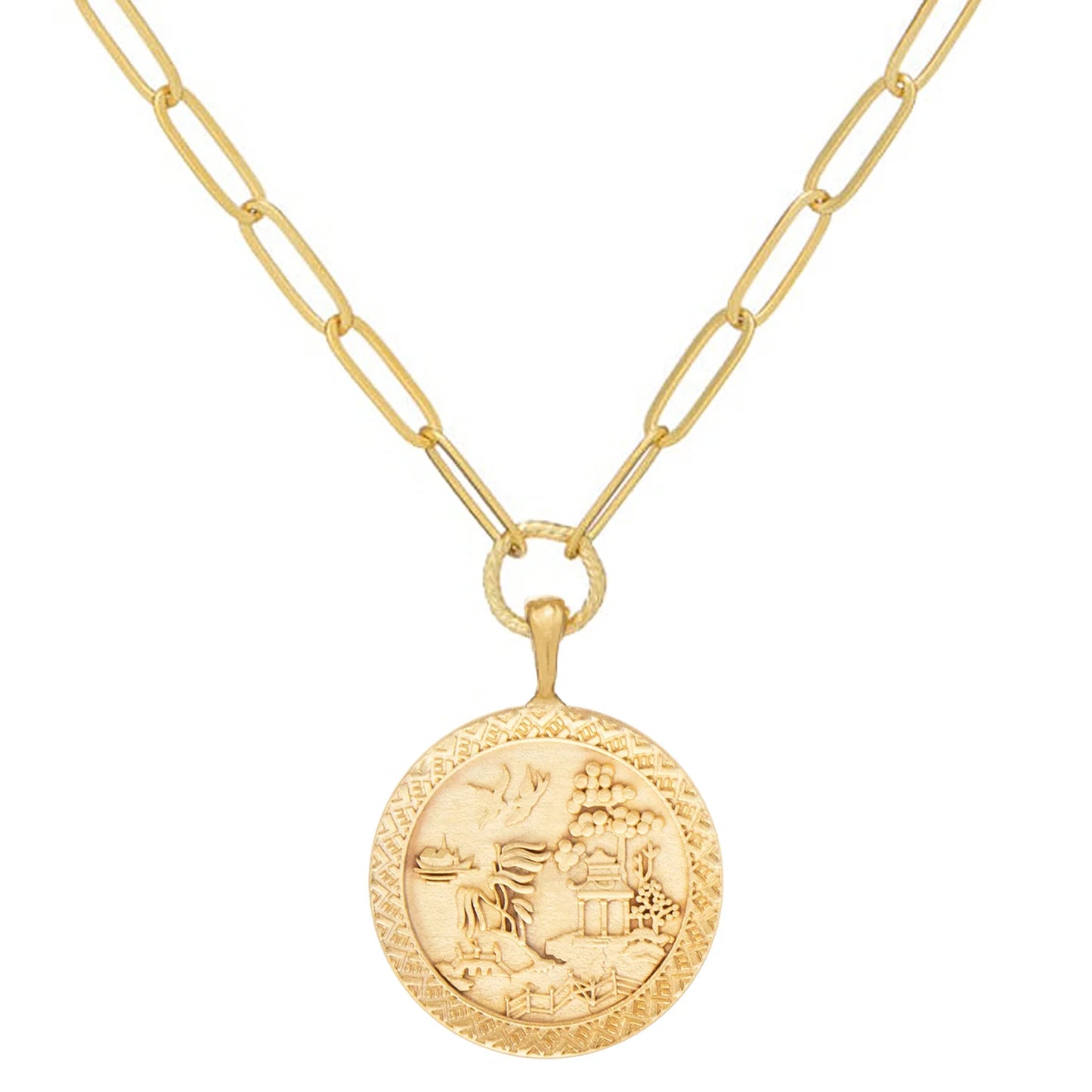 Susan Shaw - Necklace - Blue Willow Paperclip