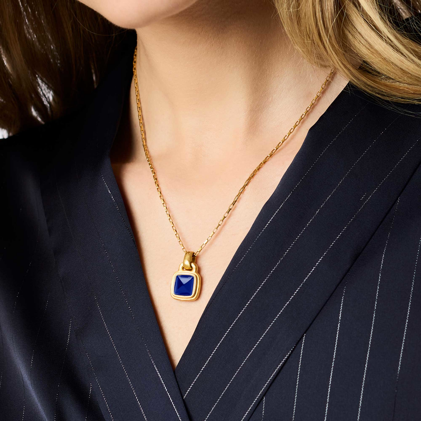 Julie Vos - Necklace - Sahara Solitaire - Irridescent Sapphire Blue - Findlay Rowe Designs