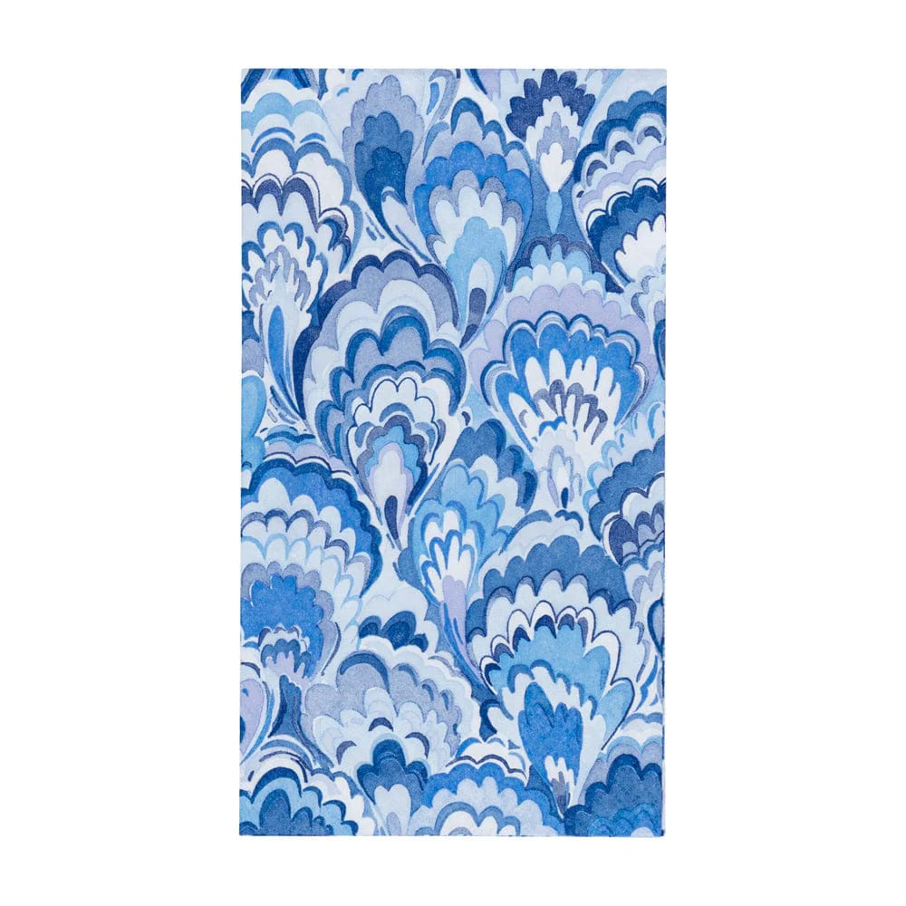 Caspari - Guest Towel Napkins - Marbled Ceramica Indigo - Findlay Rowe Designs