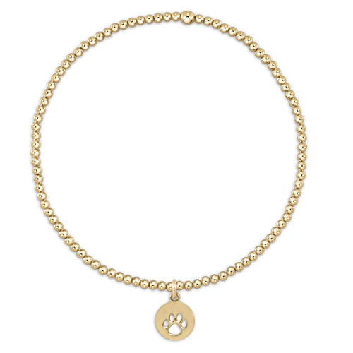 Enewton - egirl classic gold 2mm bead bracelet - Paw Print Small Gold Disc - Findlay Rowe Designs