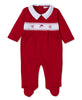 Clearance - Baby - Christmas Footie - Smocked - Red - Findlay Rowe Designs