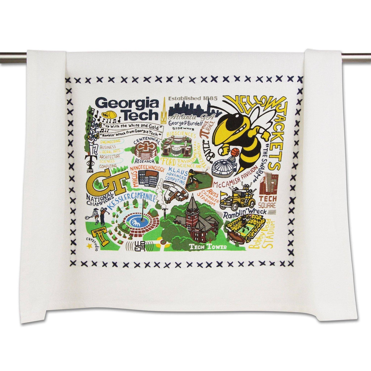 Catstudio Collegiate Dish Towel Georgia Tech