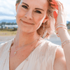Natalie Wood - She's Classic Cross Hoop Earrings in Gold - Findlay Rowe Designs