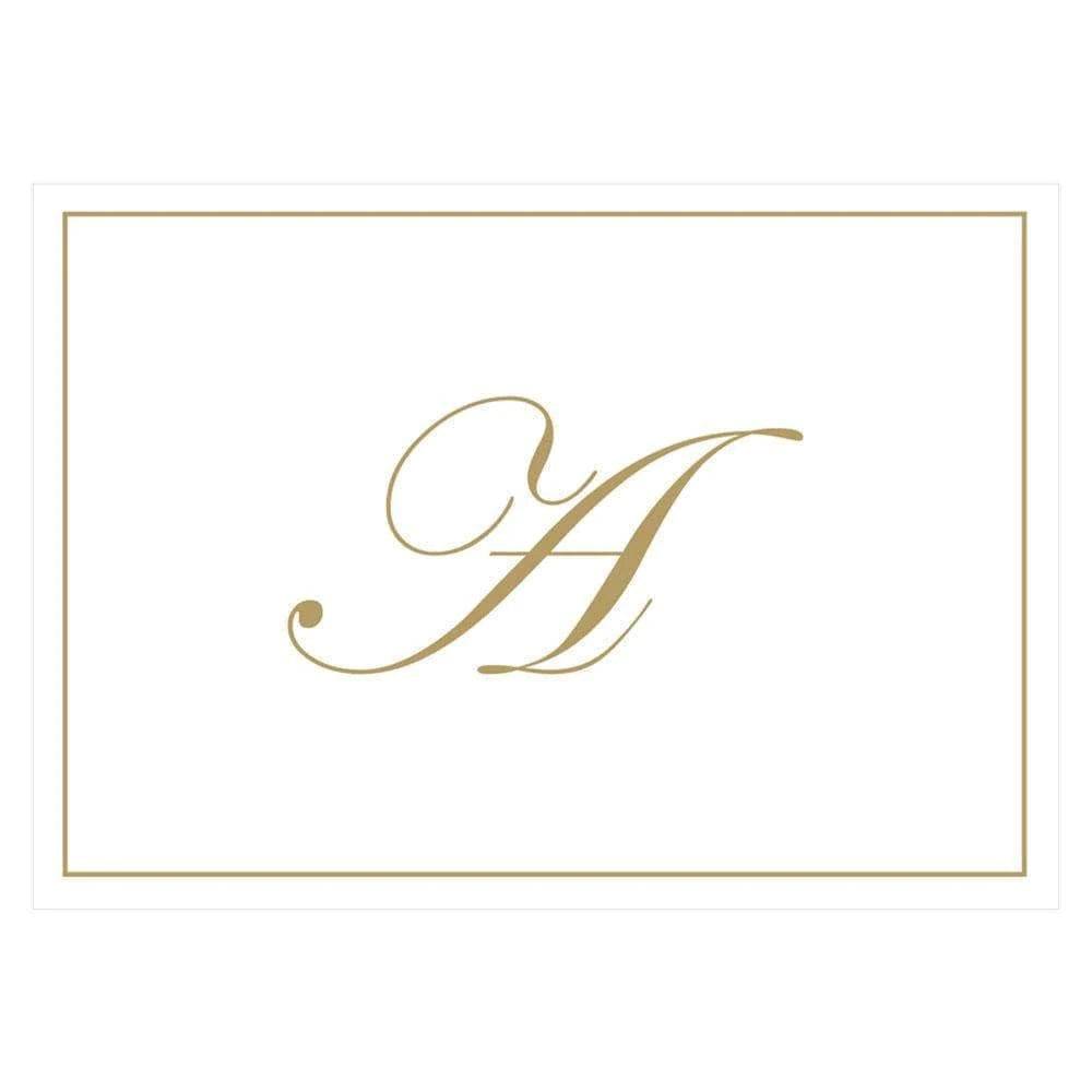 Gold Embossed Single Initial Boxed Note Cards - 8 Note Cards & 8 Envelopes - Findlay Rowe Designs