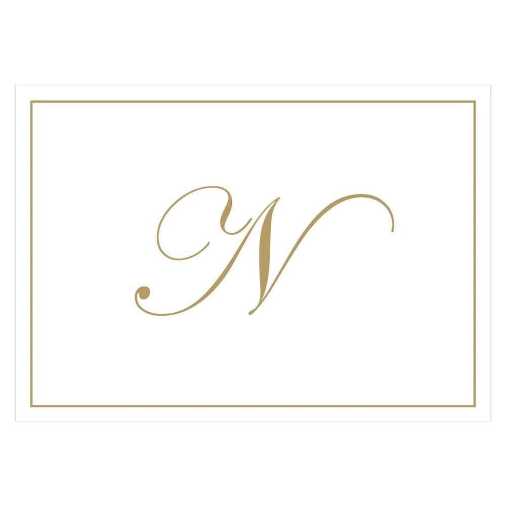 Gold Embossed Single Initial Boxed Note Cards - 8 Note Cards & 8 Envelopes - Findlay Rowe Designs