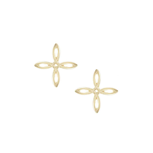 Natalie Wood - She's Classic Mini Cross Stud Earrings in GoldIC - Findlay Rowe Designs