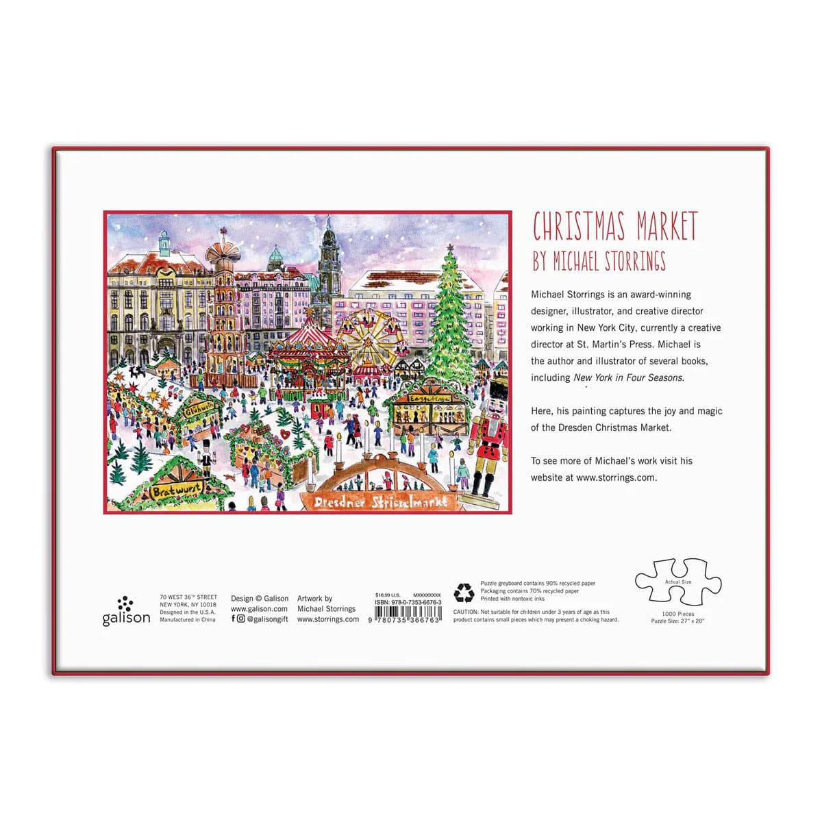 Michael Storrings - Christmas Market 1000 Piece Puzzle - Findlay Rowe Designs