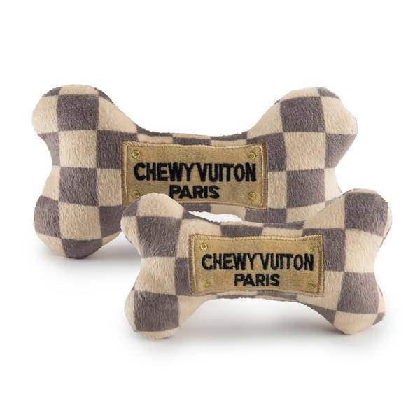 Checker Chewy Vuiton Bone Toy - Findlay Rowe Designs
