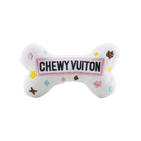 Chewy Vuiton Bone Dog Toy - White -  Large - Findlay Rowe Designs