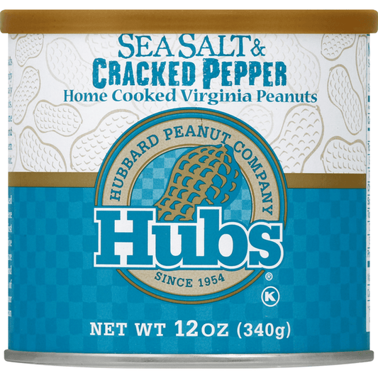 Hubs - Sea Salt & Cracked Pepper Peanuts 12oz - Findlay Rowe Designs