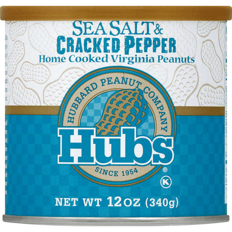 Hubs - Sea Salt & Cracked Pepper Peanuts 12oz - Findlay Rowe Designs