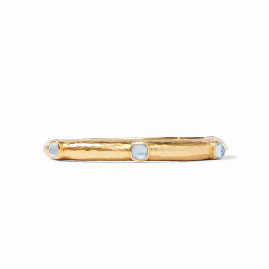 Julie Vos - Hinge Bangle - Catalina Gemstone - Iridescent Chalcedony Blue - Findlay Rowe Designs
