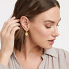 JULIE VOS - Fleur-de-Lis Hoop & Charm Earring 