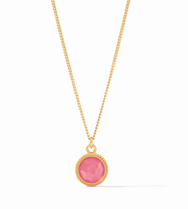Julie Vos - Fleur-de-Lis Solitaire Necklace- Iridescent Peony Pink - Findlay Rowe Designs