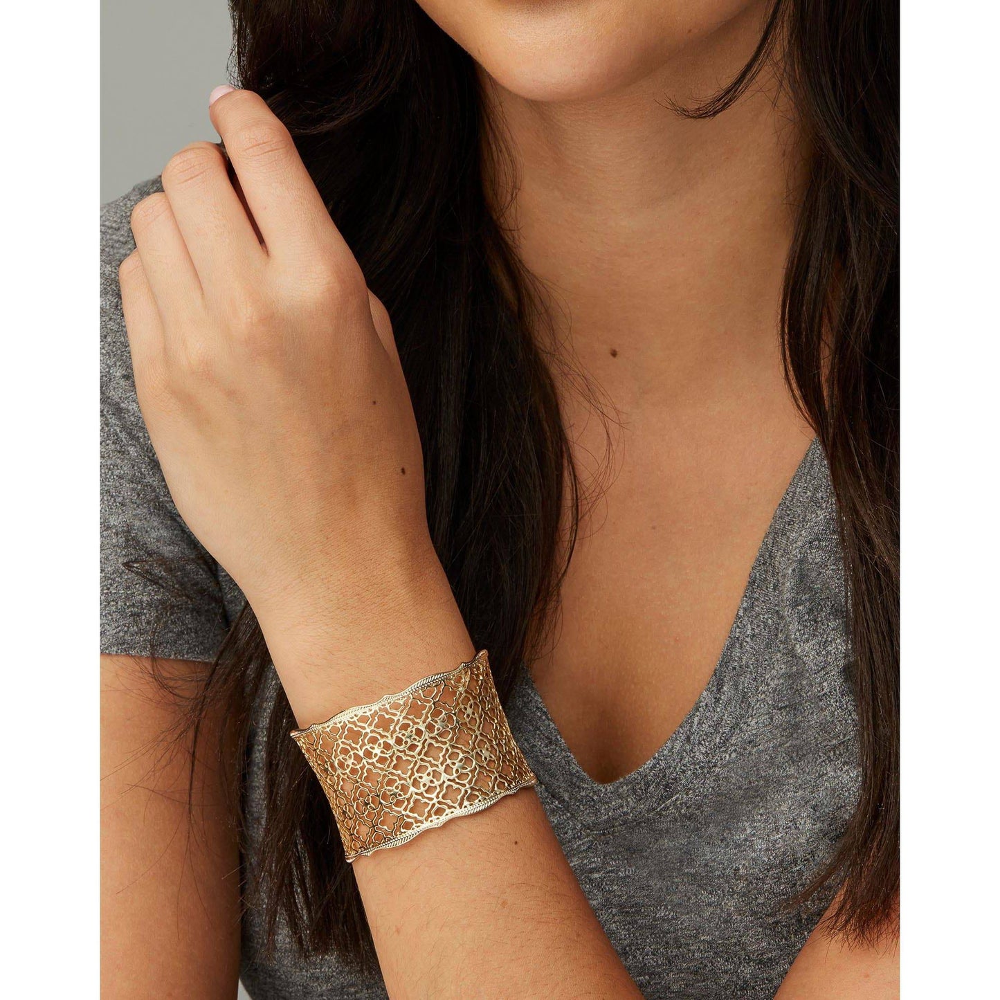 Kendra Scott -  Candice Gold Cuff Bracelet In Gold Filigree Mix - Findlay Rowe Designs