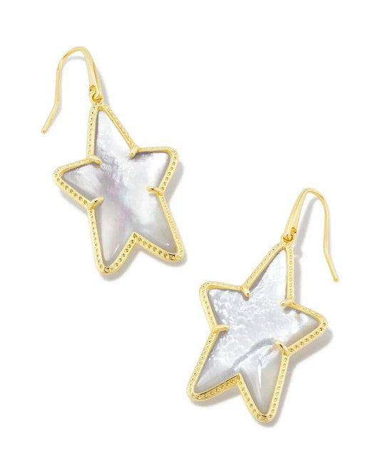 Kendra Scott - Ada Gold Star Drop Earrings in Ivory Mother-of-Pearl - Findlay Rowe Designs