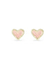 Kendra Scott - Ari Heart Gold Stud Earrings -  Rose Quartz - Findlay Rowe Designs