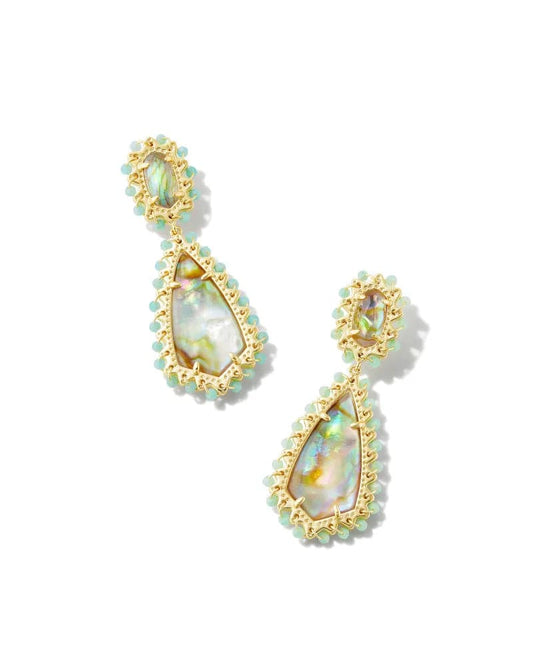 Kendra Scott - Beaded Camry Gold Statement Earrings in Iridescent Mix - Findlay Rowe Designs